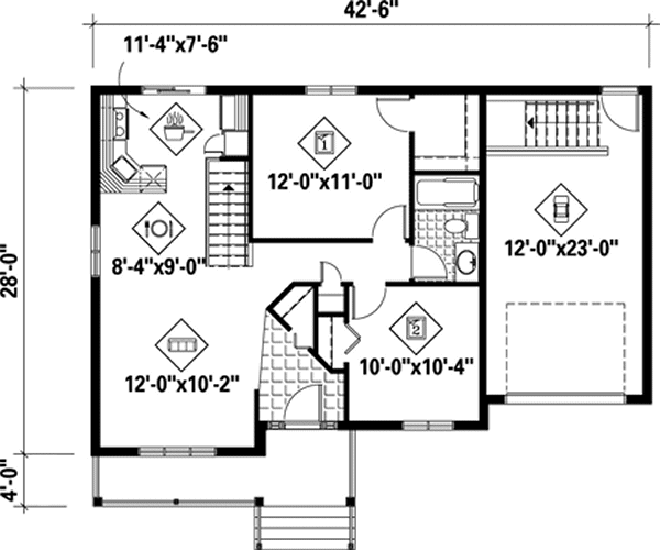 Main Floor Plan for House Plan #176080