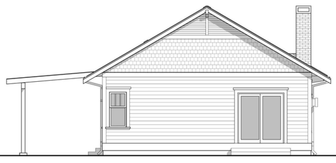 Rear Elevation for House Plan #592111