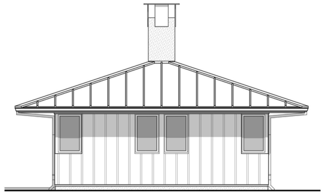 Rear Elevation for House Plan #596750