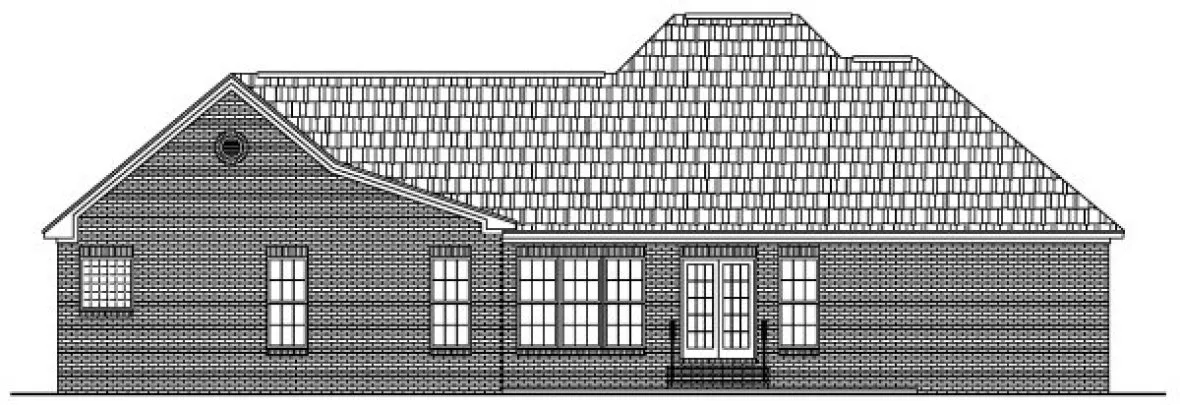 Rear Elevation for House Plan #300061