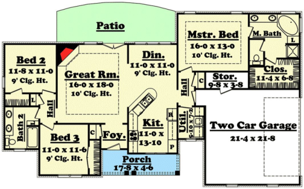 Main Floor Plan for House Plan #300061