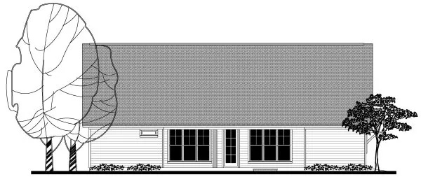 Rear Elevation for House Plan #304002