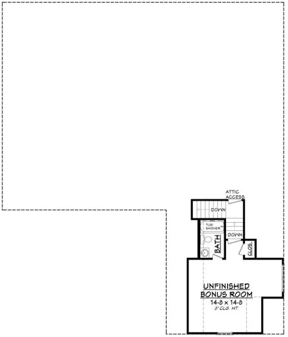 Attic Plan for House Plan #304002