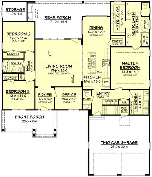 Main Floor Plan for House Plan #304002