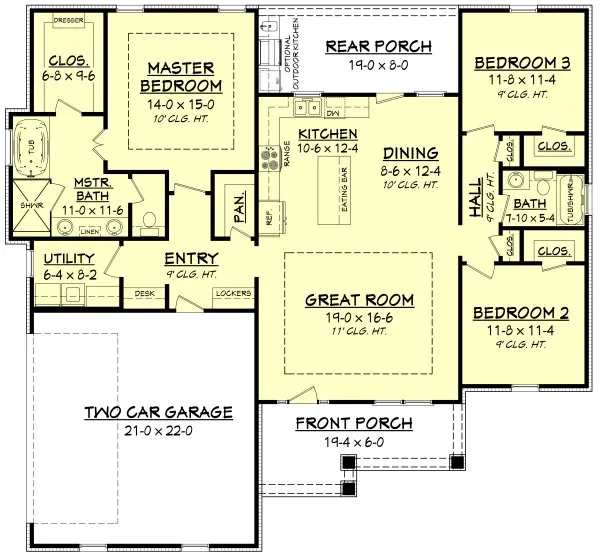 Main Floor Plan for House Plan #307561