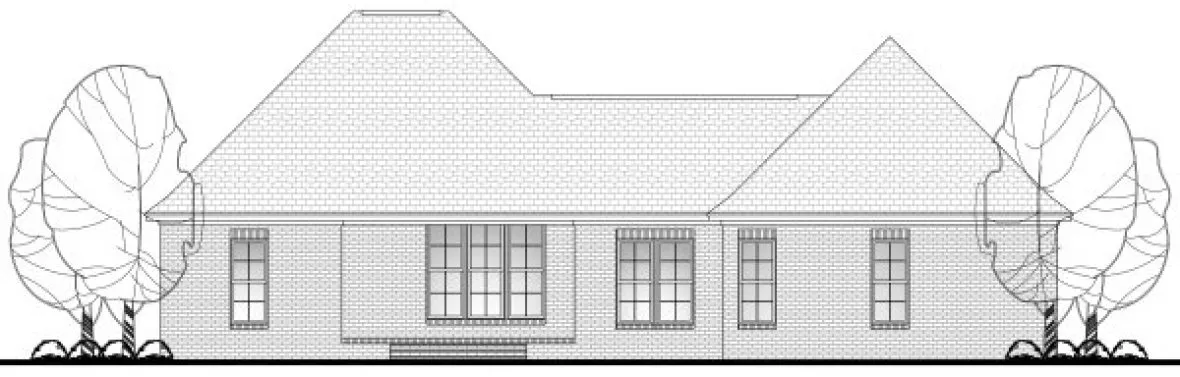 Rear Elevation for House Plan #309671