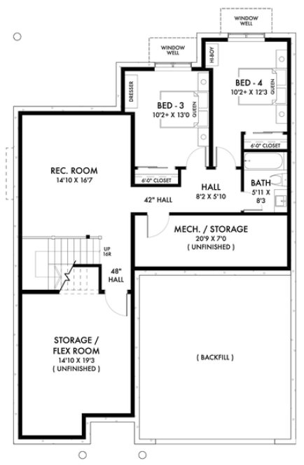 Basement Plan for House Plan #596032