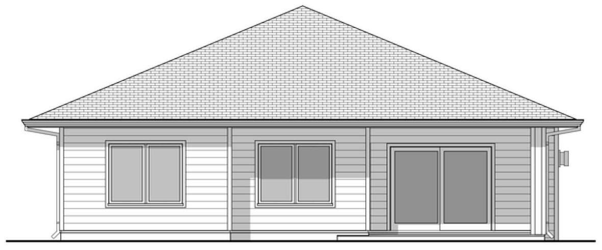 Rear Elevation for House Plan #597032