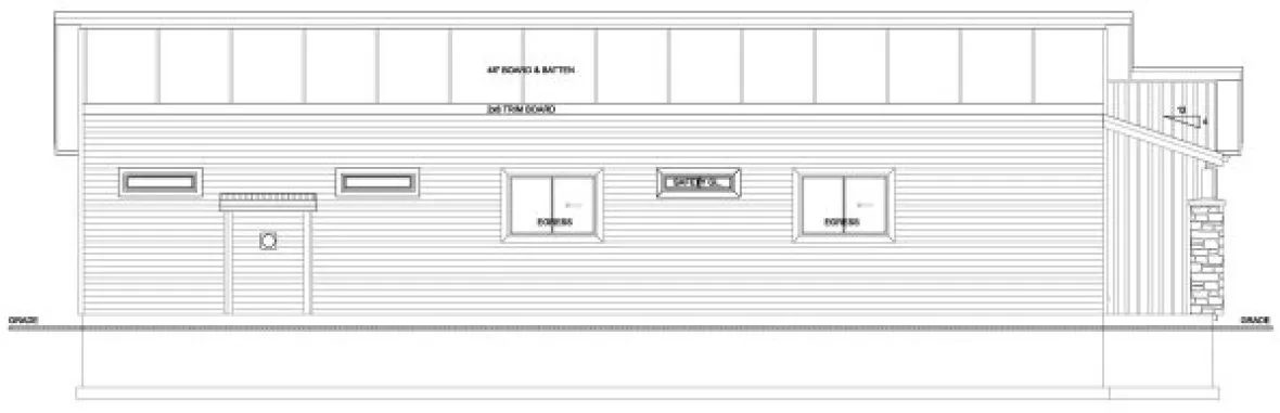 Left Elevation for House Plan #202062