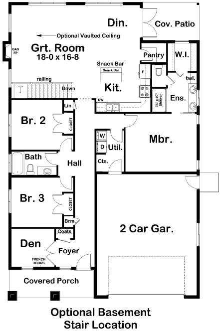 Basement Plan for House Plan #202062