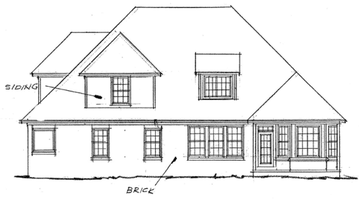 Rear Elevation for House Plan #248104