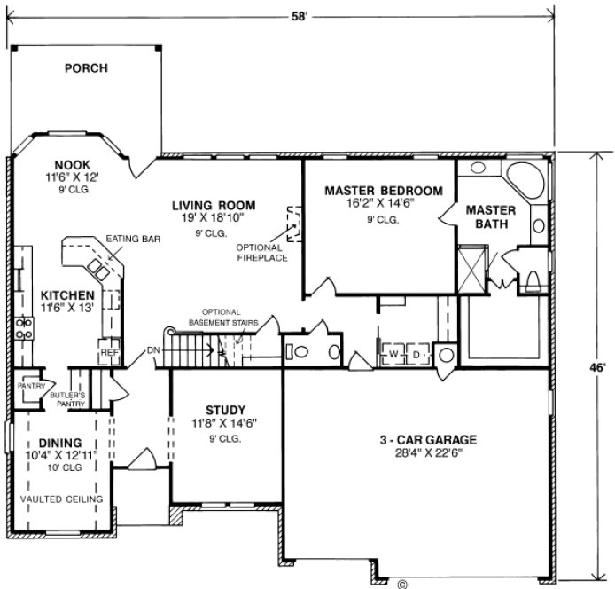 Main Floor Plan for House Plan #248104