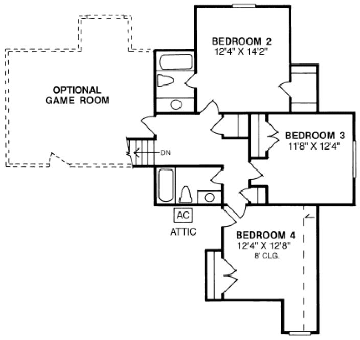 Second Floor Plan for House Plan #248104
