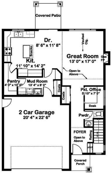 Main Floor Plan for House Plan #202060