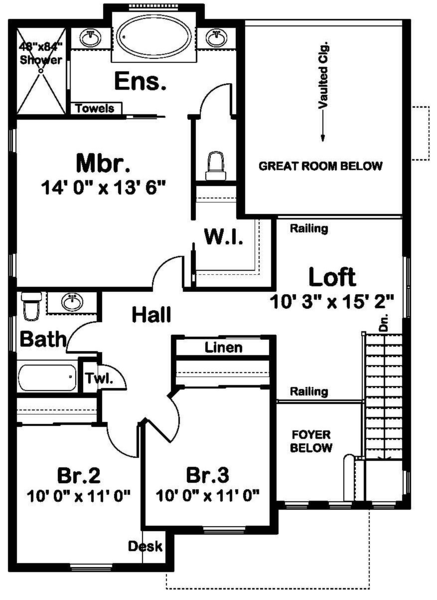 Second Floor Plan for House Plan #202060
