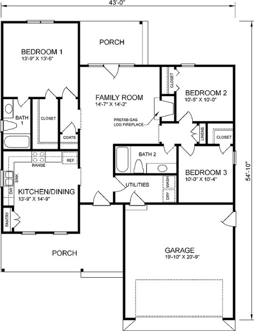 Main Floor Plan for House Plan #658921
