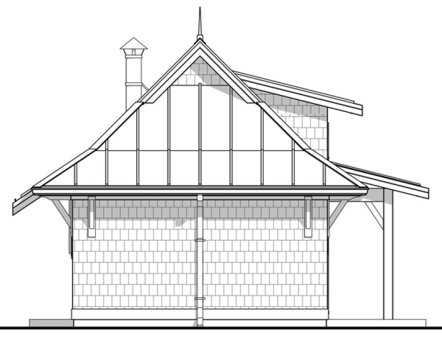 Left Elevation for House Plan #590030