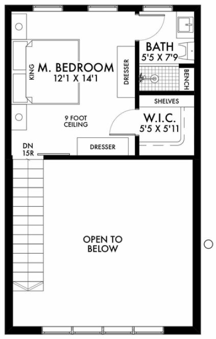 Second Floor Plan for House Plan #593980