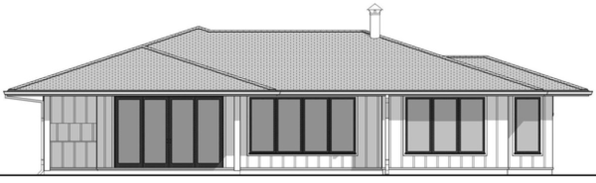 Rear Elevation for House Plan #597351