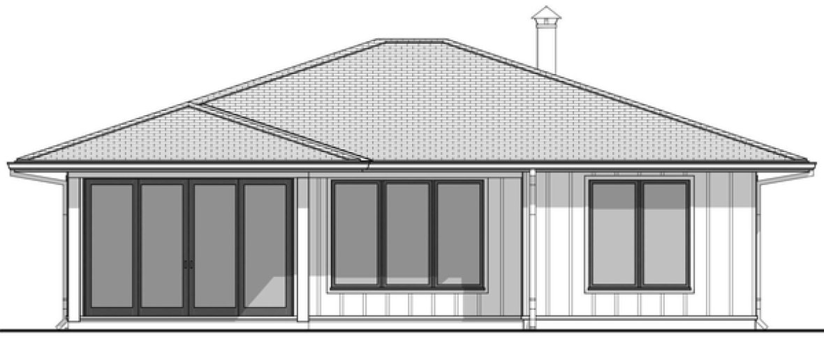 Rear Elevation for House Plan #594021