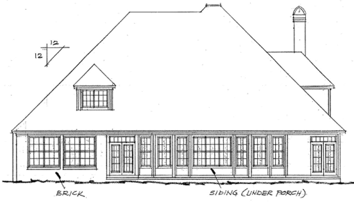 Rear Elevation for House Plan #249104