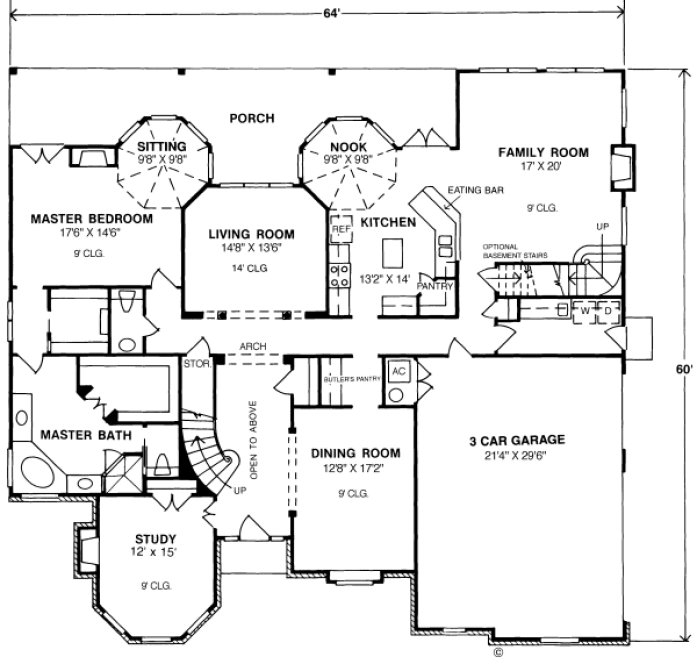 Main Floor Plan for House Plan #249104
