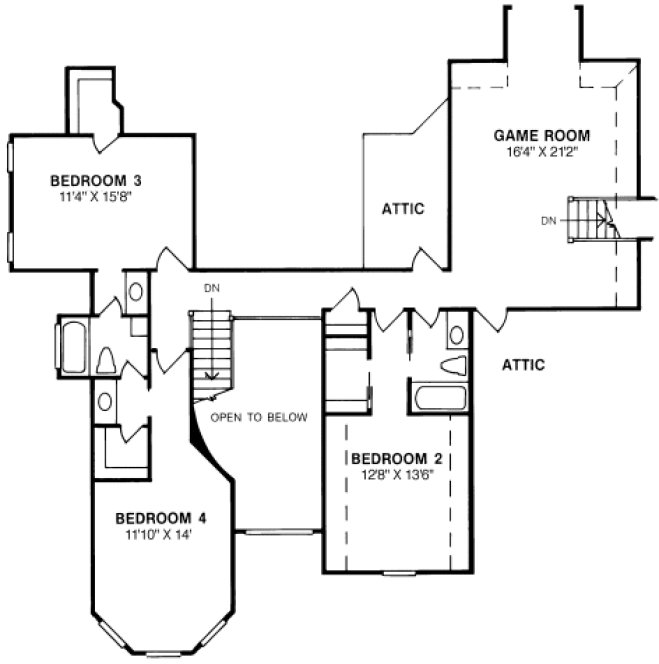 Second Floor Plan for House Plan #249104