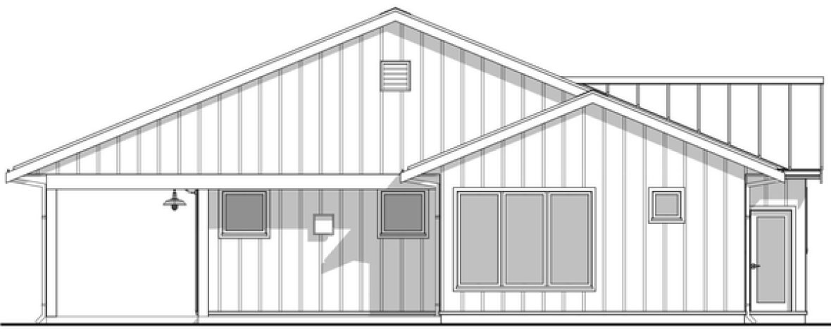 Rear Elevation for House Plan #593451