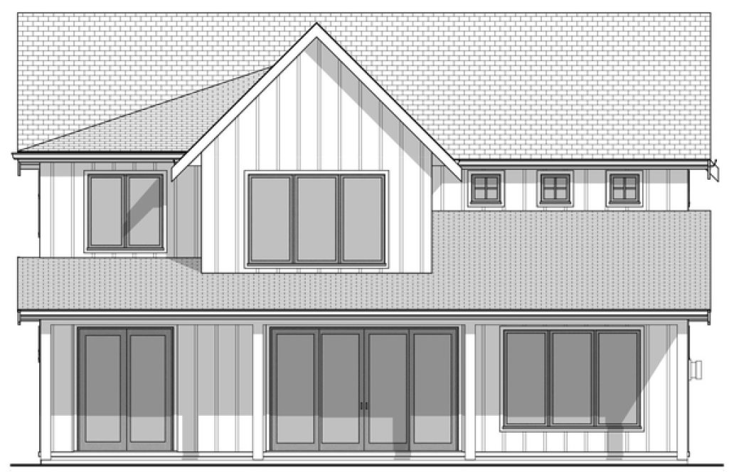 Rear Elevation for House Plan #591242