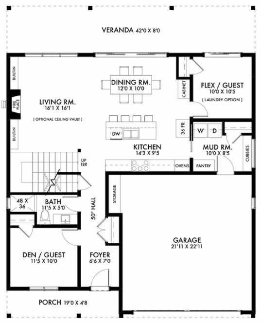 Main Floor Plan for House Plan #591242