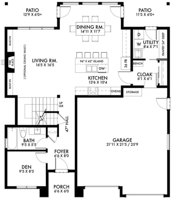 Main Floor Plan for House Plan #590591
