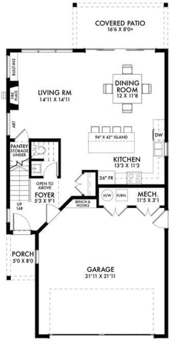 Main Floor Plan for House Plan #597171