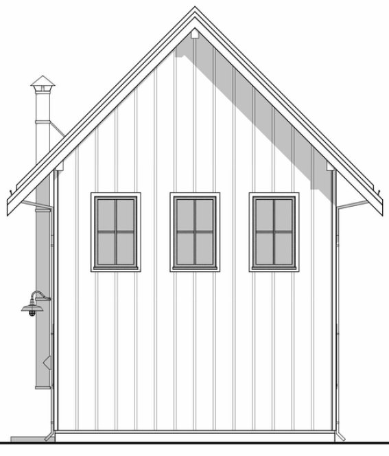 Rear Elevation for House Plan #593981