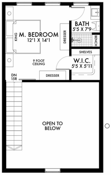 Second Floor Plan for House Plan #593981