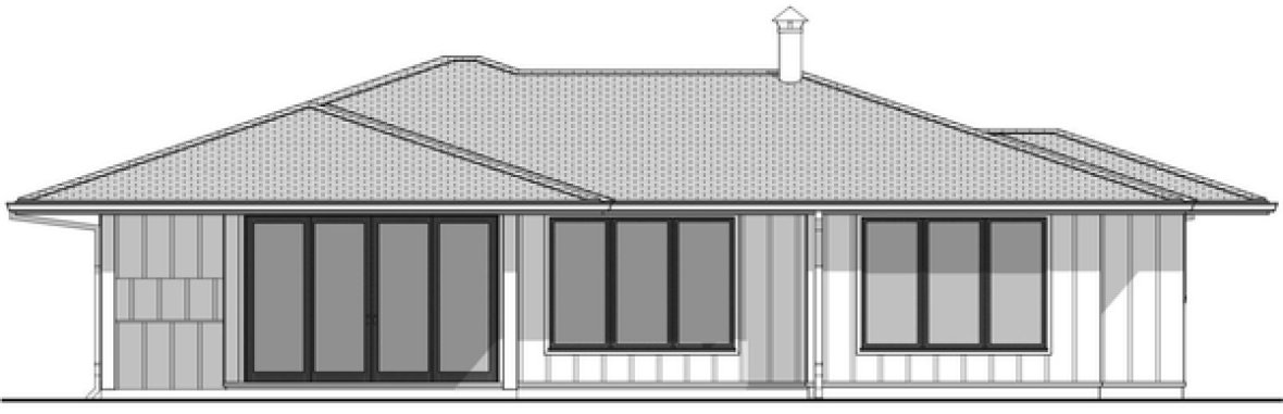 Rear Elevation for House Plan #598921