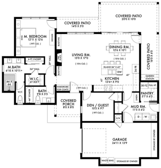 Main Floor Plan for House Plan #598921