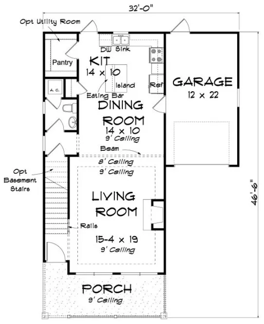 Main Floor Plan for House Plan #244651