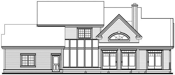 Rear Elevation for House Plan #145162