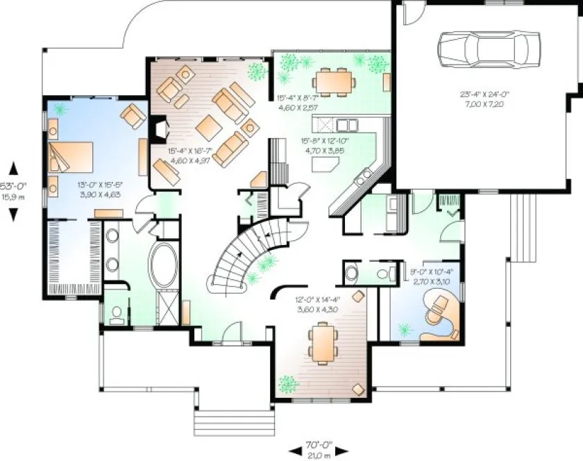 Main Floor Plan for House Plan #145162