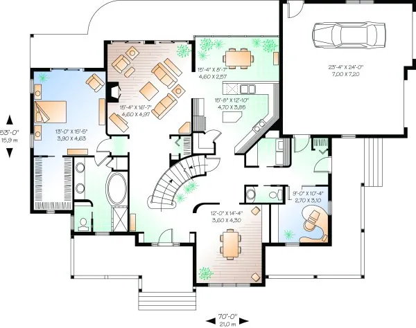 Main Floor Plan for House Plan #145162
