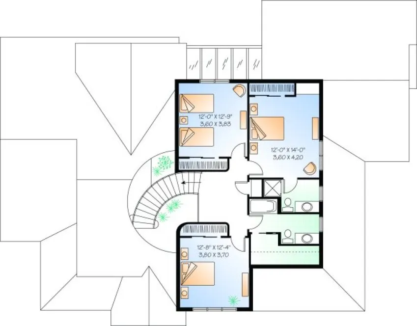 Second Floor Plan for House Plan #145162
