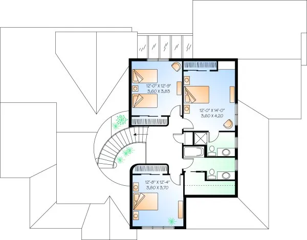 Second Floor Plan for House Plan #145162
