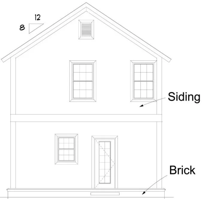 Rear Elevation for House Plan #245651