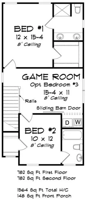 Second Floor Plan for House Plan #245651