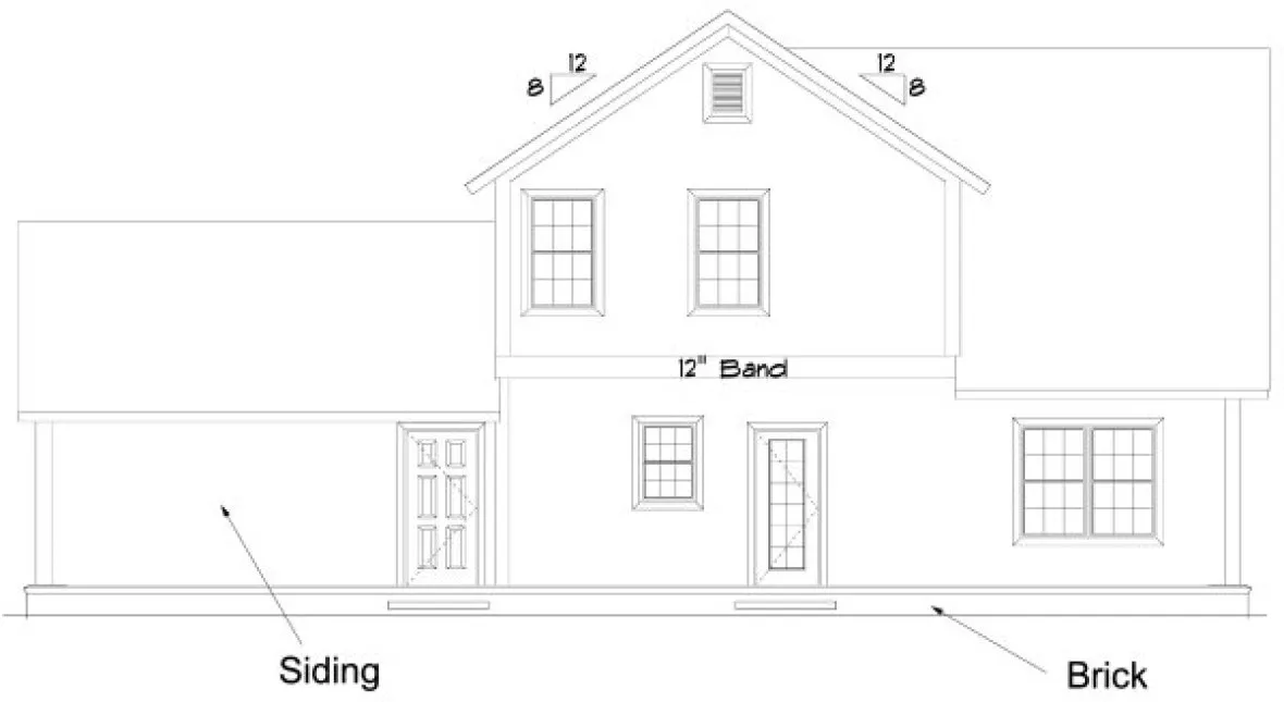 Rear Elevation for House Plan #245612