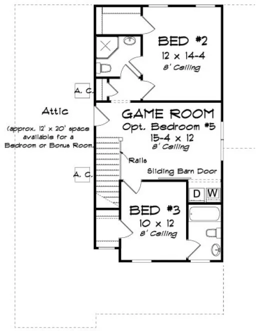 Second Floor Plan for House Plan #245612