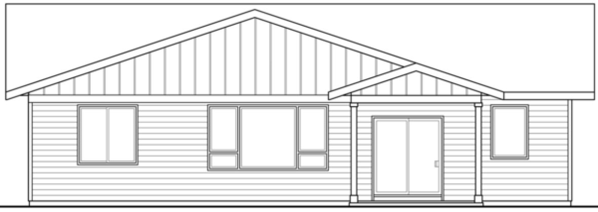 Rear Elevation for House Plan #345671