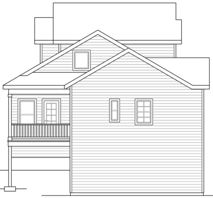 Left Elevation for House Plan #347351