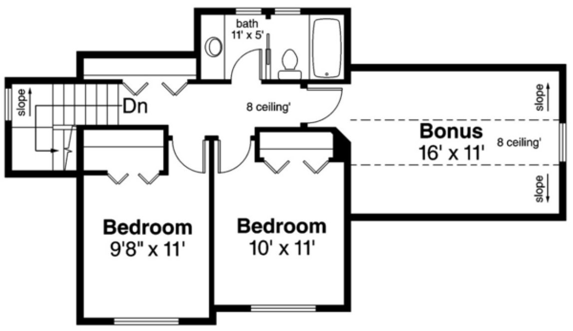 Second Floor Plan for House Plan #347351