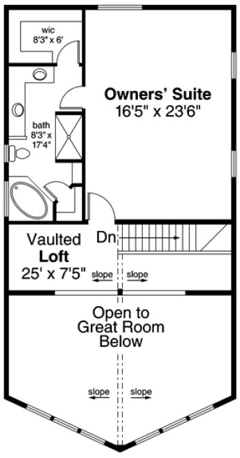 Second Floor Plan for House Plan #340602